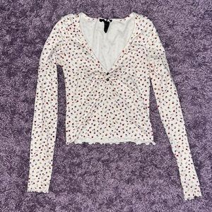 forever 21 floral lettuce trim long sleeve